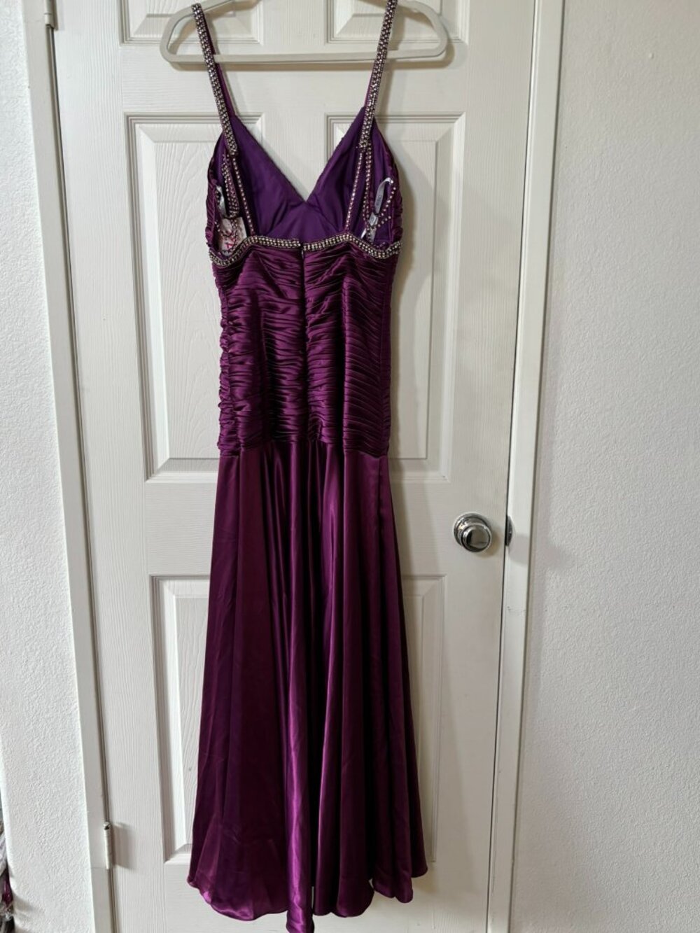 NWT Chicas Royal Purple Gown with Rhinestone and Bead Embellishments Size Small - Picture 3 of 14